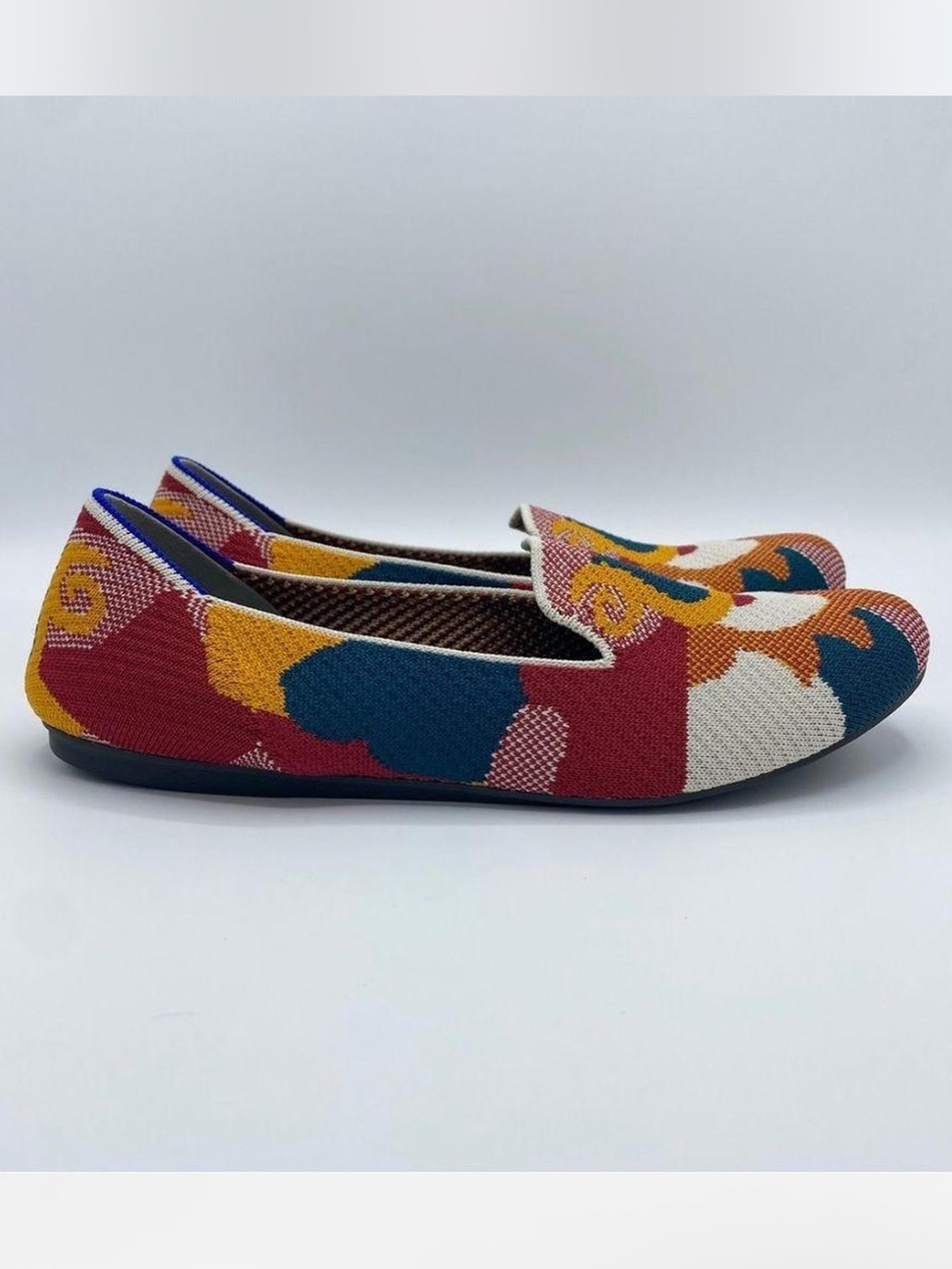 Rothy's Multicolor Knit Slip-On Flats in Red, Mustard & Teal - Picture 5 of 9